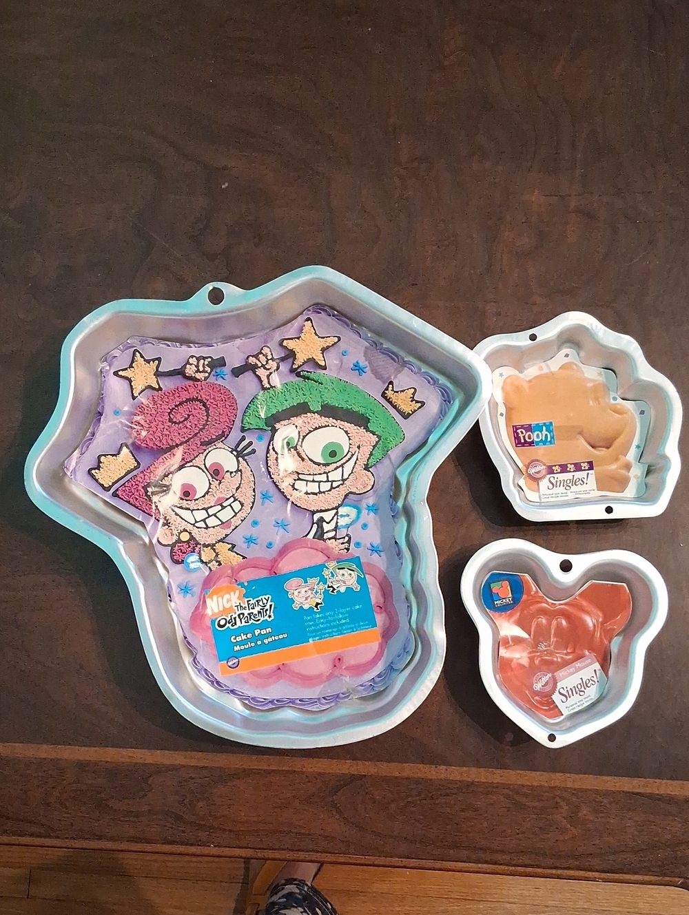 3 Cake Pans Mickey Mouse, Winnie The Pooh & Fairly Odd Parents 1078